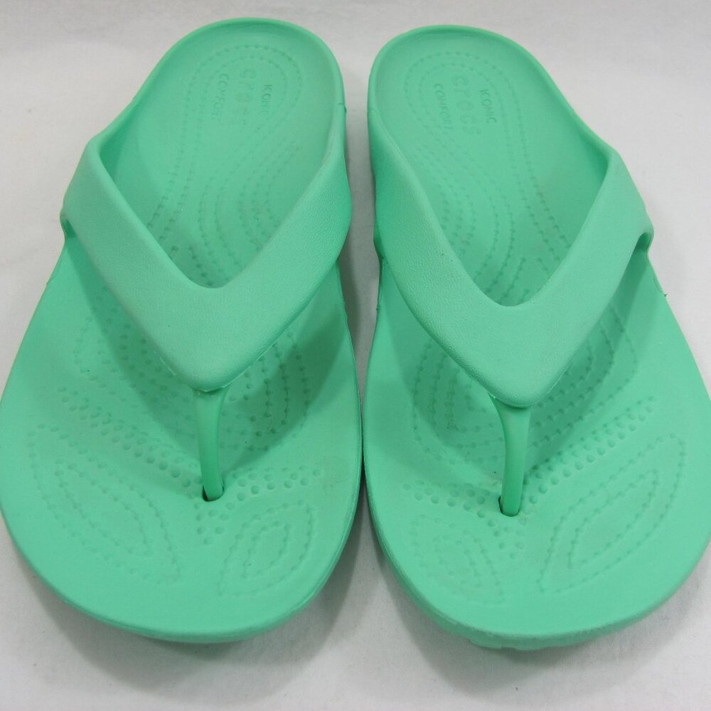 Crocs Iconic Comfort Mint Green Sandals Flip Flops 7